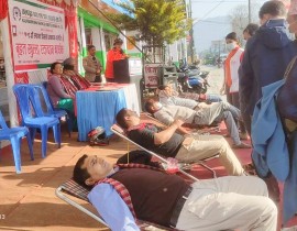 कल्पवृक्ष साकोसको १२औ  बार्षिकोत्सवमा रक्तदान कार्यक्रम
